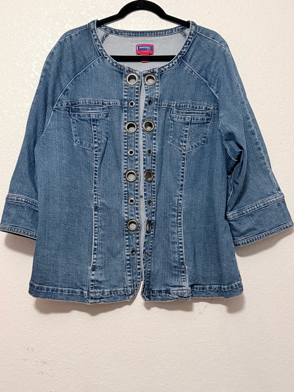 Westport Light Blue Denim Jacket with Eyelet Placket 0140